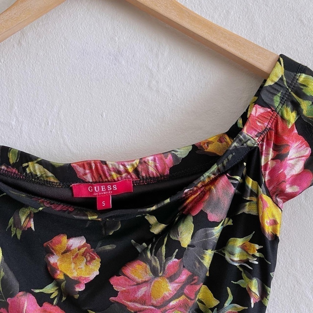 ⚡️10$ sale⚡️ Guess Daliah Foil Off The Shoulder Floral Dress Size S - Picture 6 of 7